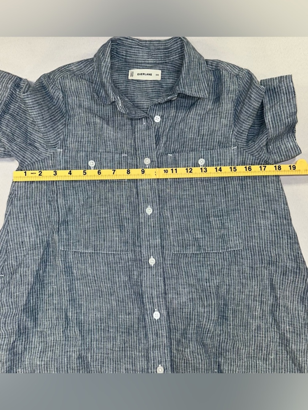 Everlane The Daytripper Shirt Dress Womens XXS 100% European Flax Linen Striped - Picture 12 of 13